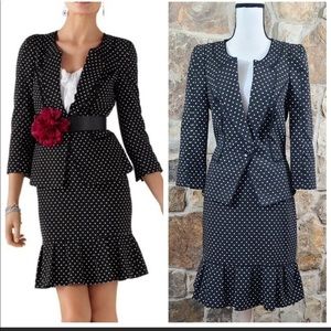 NWT WHBM Dot Jacquard Jacket Skirt Suit Set 12